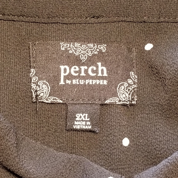 PERCH by BLU PEPPER Black/White Polka Dot Top - Picture 4 of 6